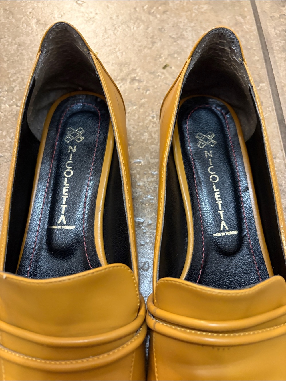 Mustard Yellow Leather Loafers - Women - Picture 2 of 8